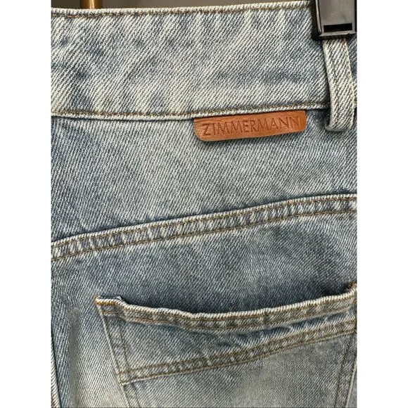 Zimmermann Wide-Leg Flared Jeans in Sea Foam Size 26 $595 - Picture 9 of 12